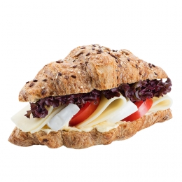 Plněný croissant se sýrem a rajčaty