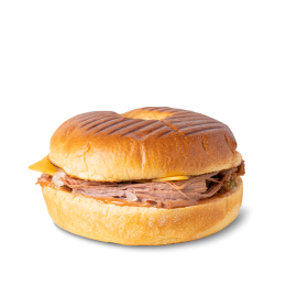 BBQ bagel s trhaným krůtím